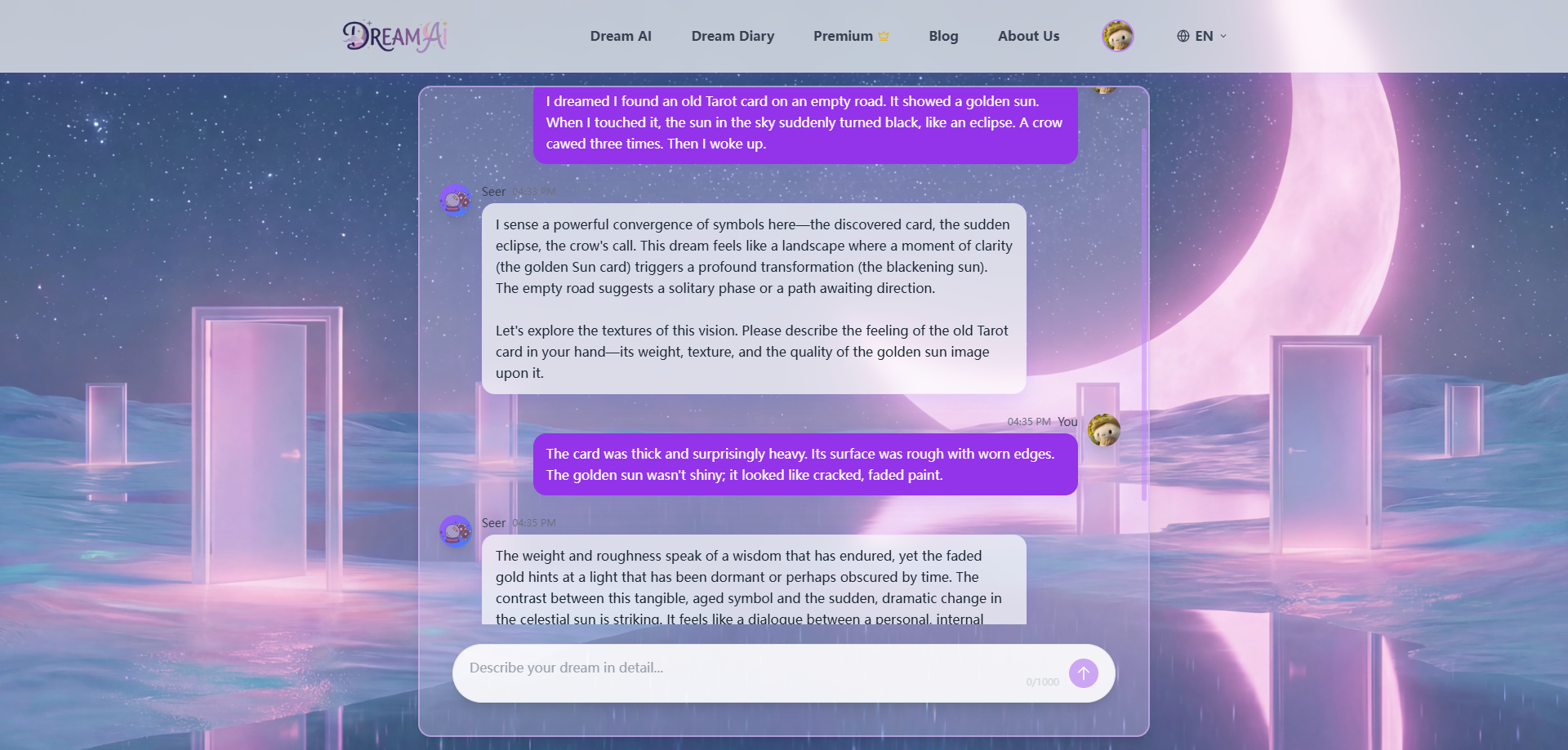 DreamsAI - Screenshot 2 showing product features and functionality