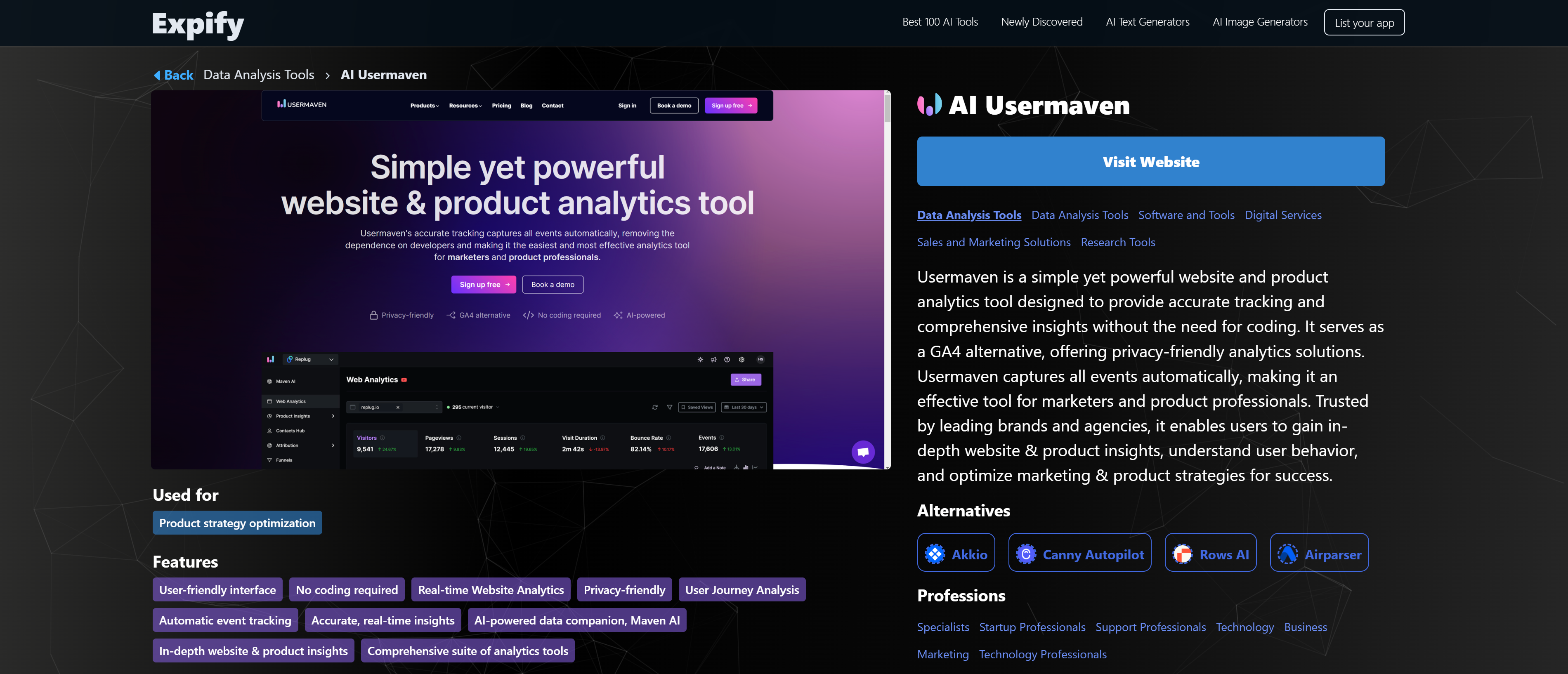 expify.ai - Größter KI -Tools -Verzeichnis auf dem Planeten Medien 2