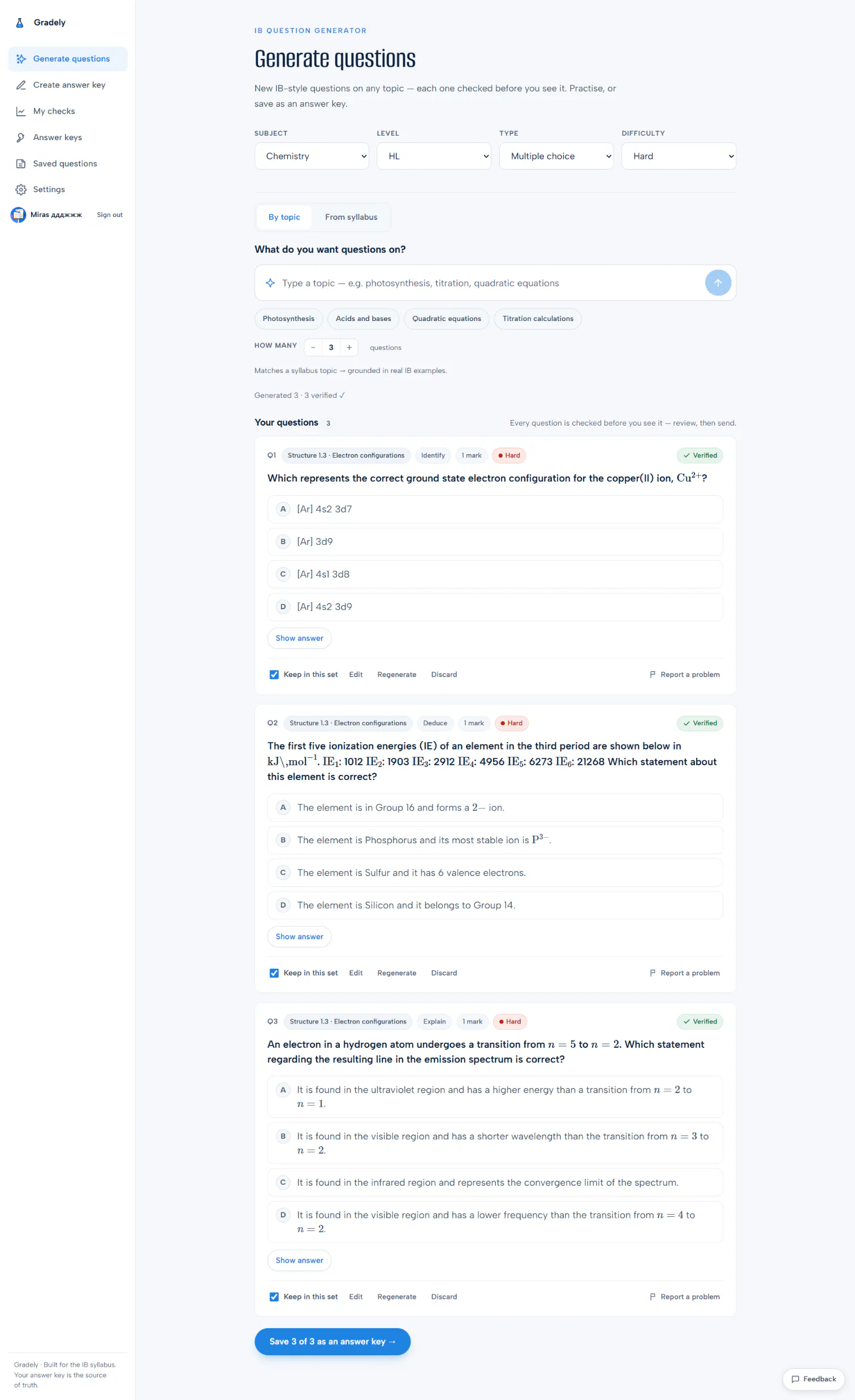 Gradely — diagnose a student's work gallery image