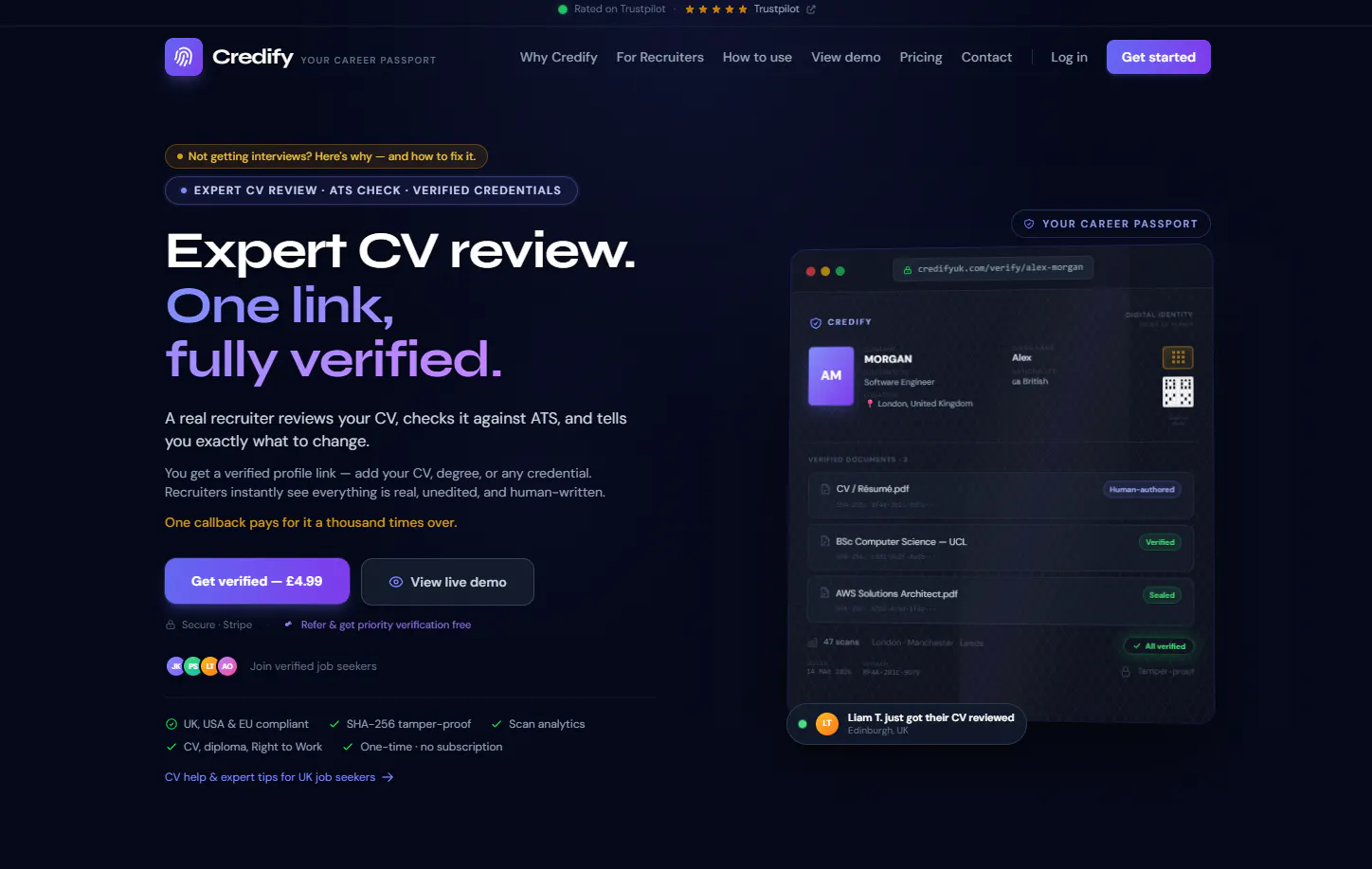 Banner del producto Credify UK