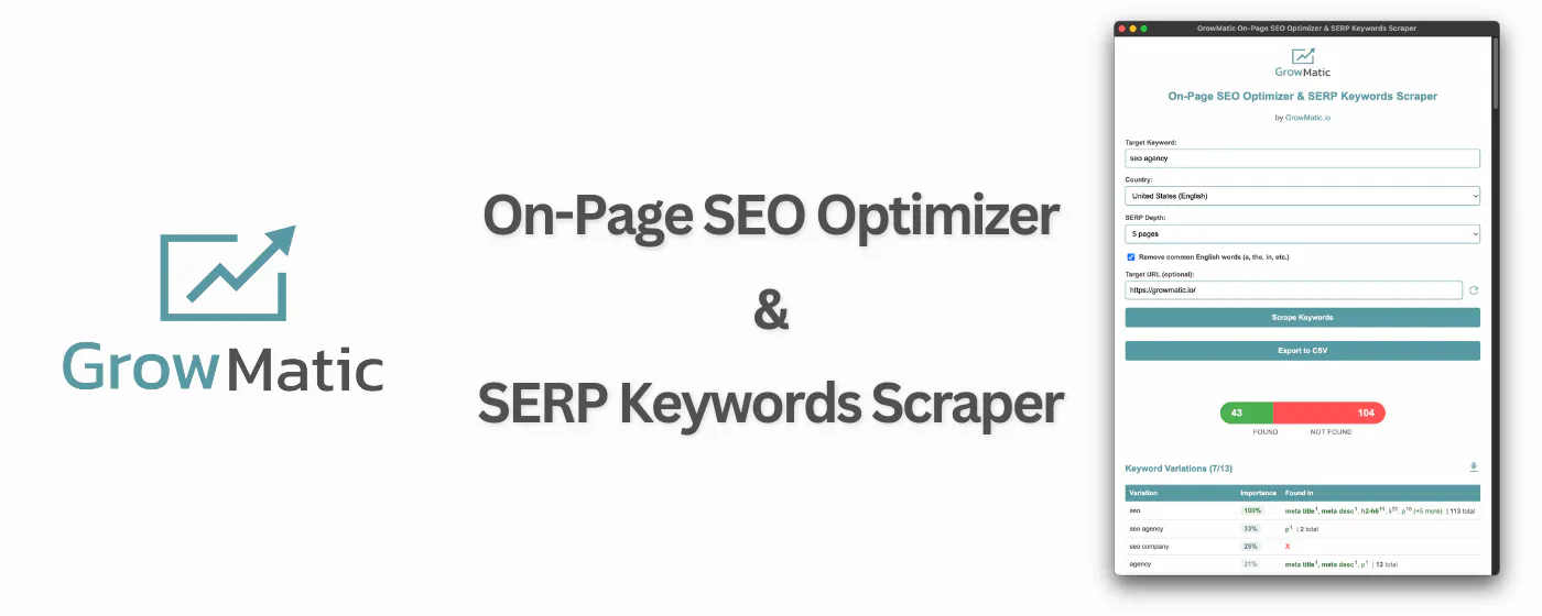 GrowMatic SEO Chrome Browser Extension gallery image