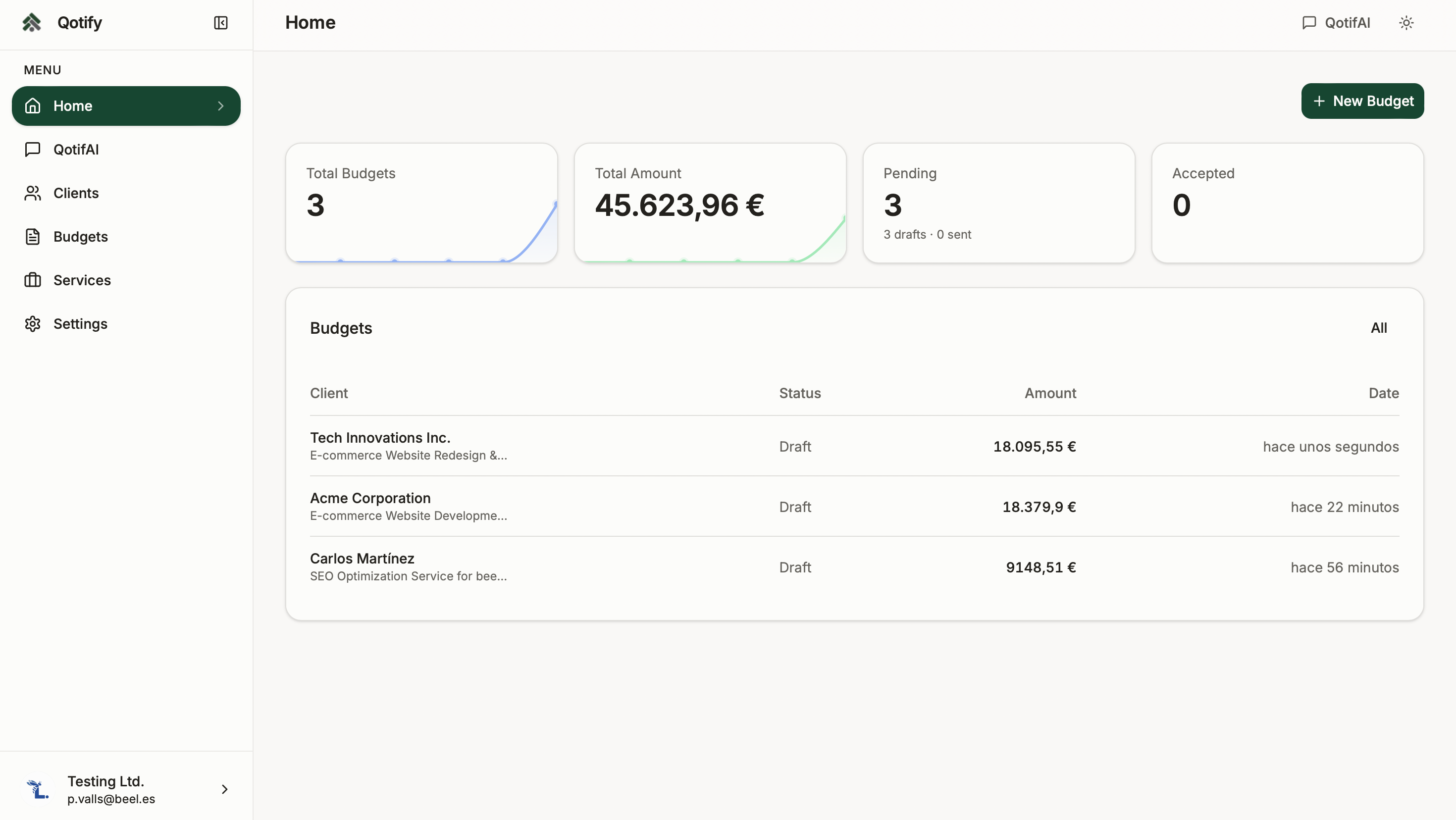Qotify - Main product screenshot demonstrating key features and user interface
