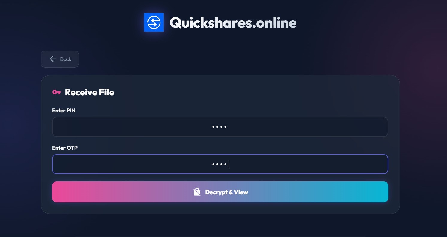 Quickshares - Screenshot 4 showing product features and functionality