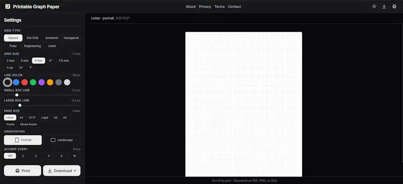 Printable Graph Paper screenshot 2