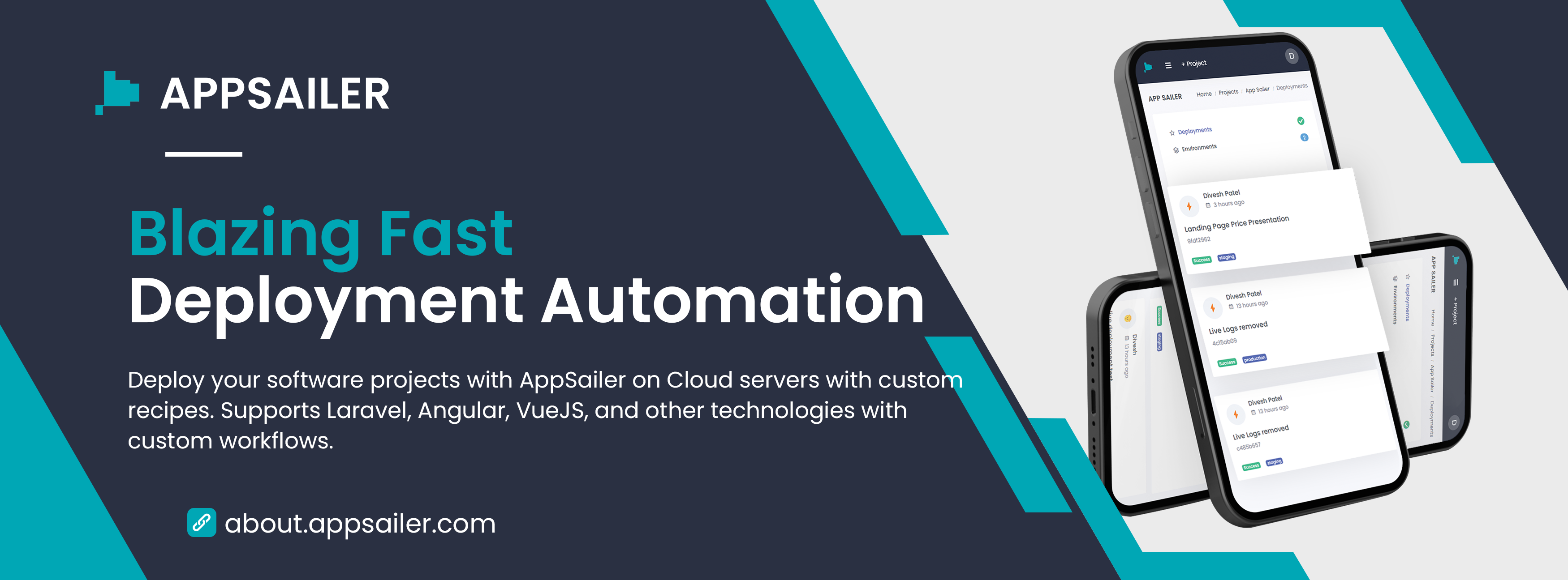 Media AppSailer - Automasi Penyebaran untuk Laravel, Angular, Vuejs & banyak lagi 1