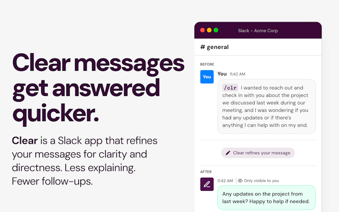 Clear for Slack产品图