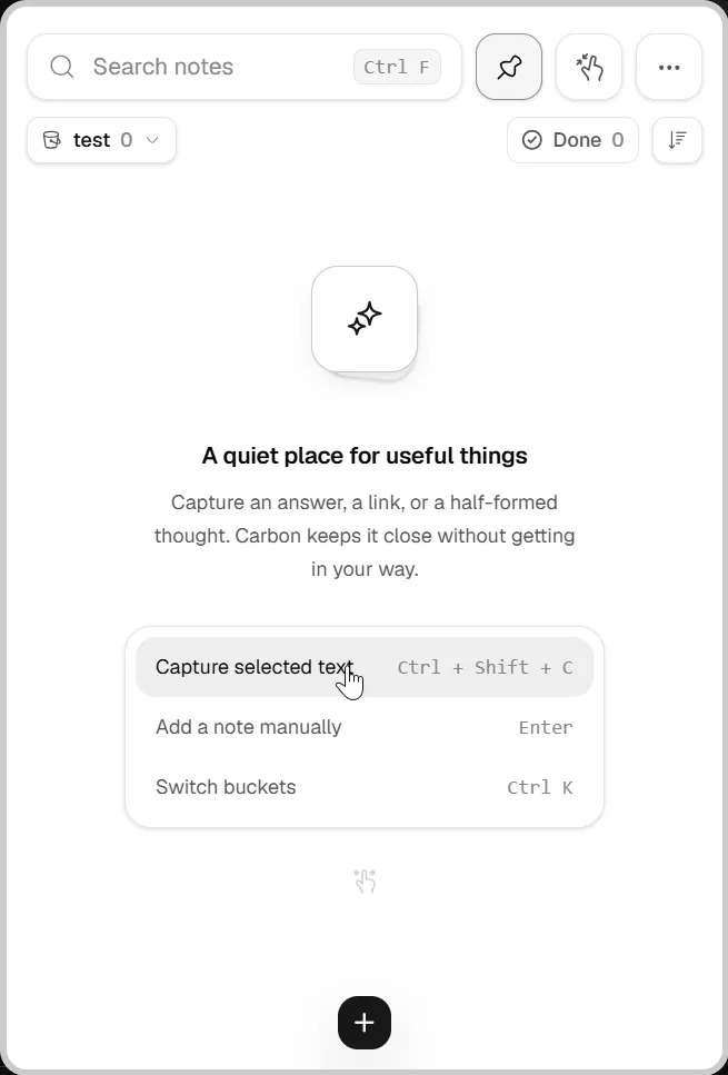 Carbon - a scratchpad app for AI work. gallery image
