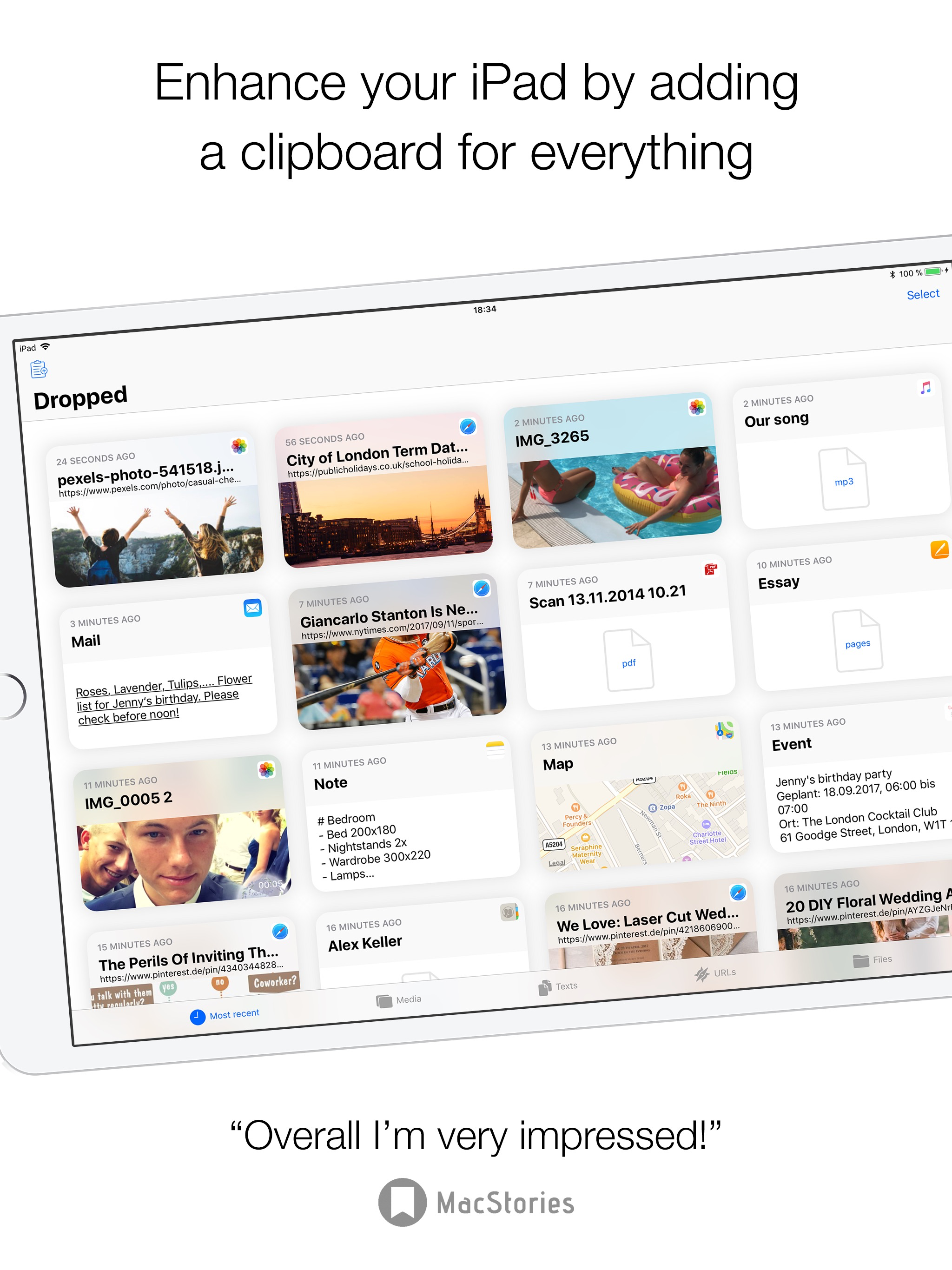 Drag & Drop Clipboard for iOS 11