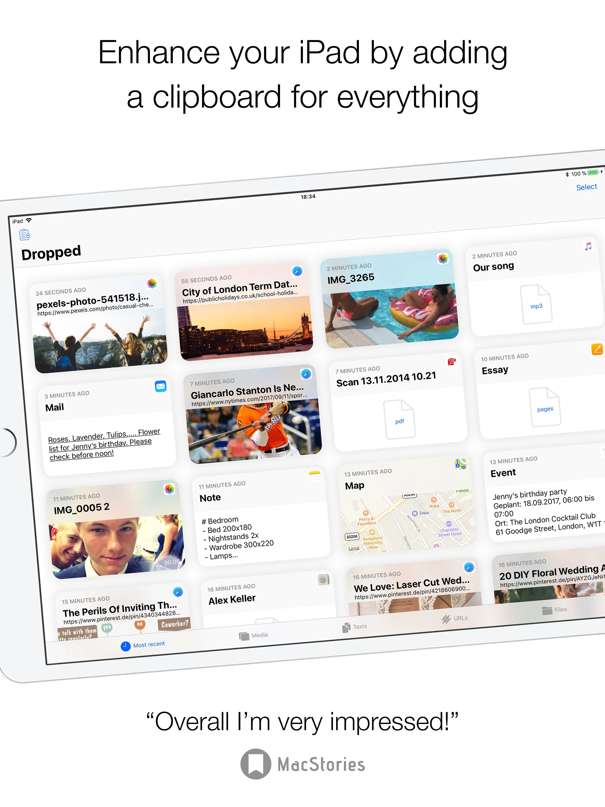 Drag & Drop Clipboard for iOS 11