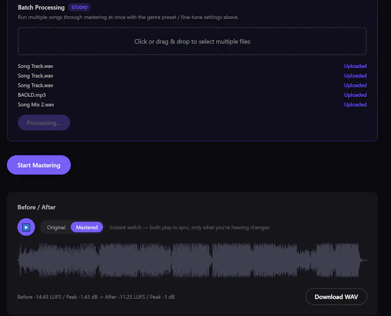 AI Mastering Studio screenshot 5