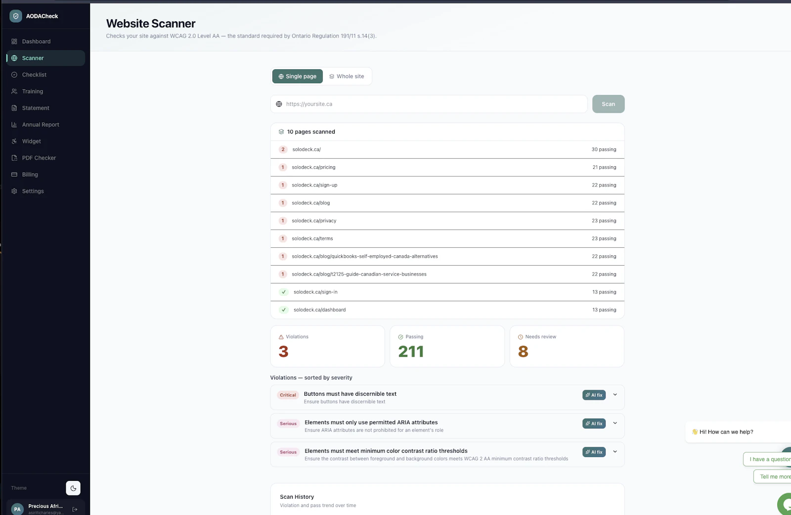AODACheck screenshot 1
