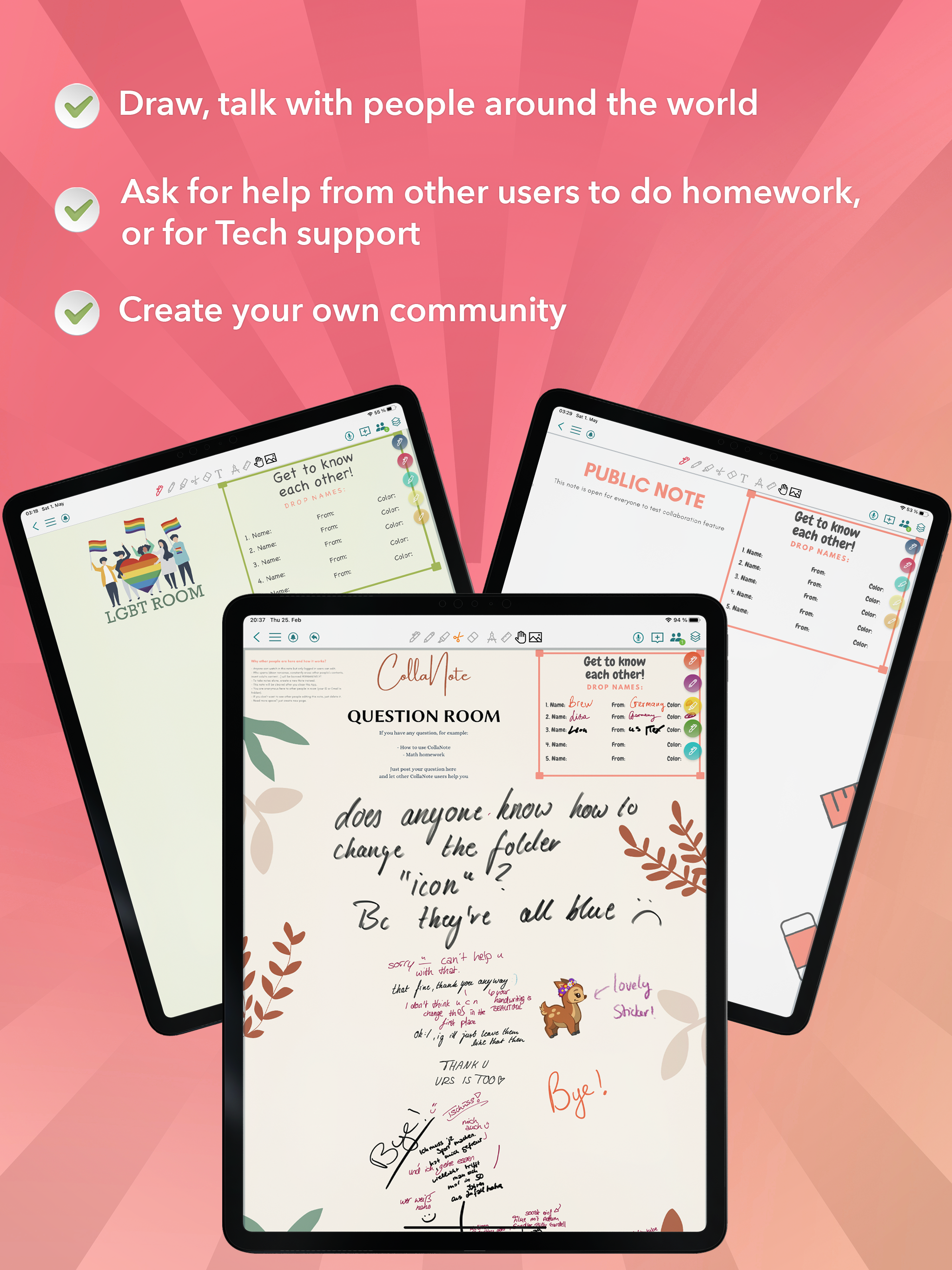 CollaNote Take Good Notes Draw Together Product Hunt