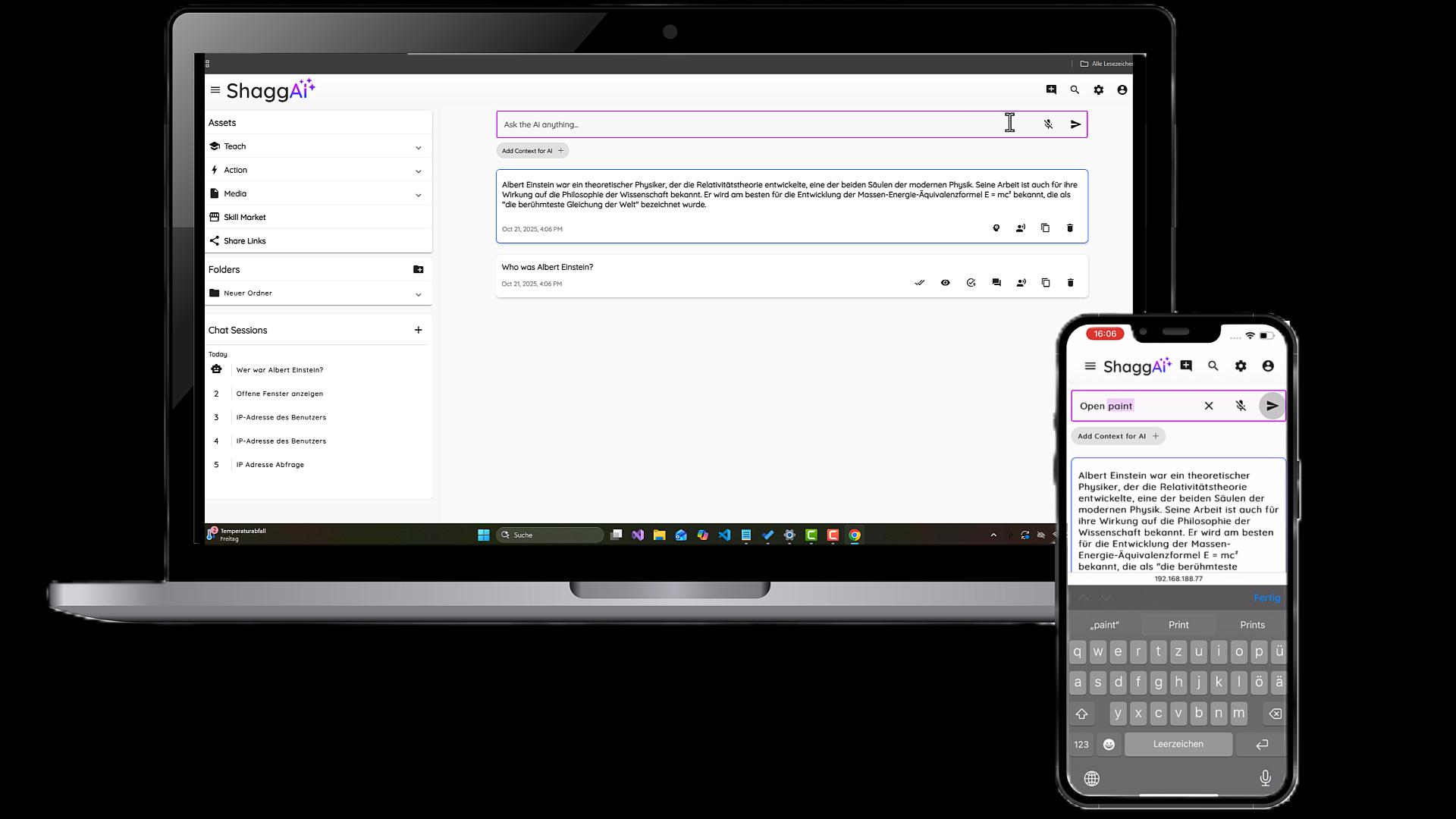 ShaggAi - Turn Your Words Into Action - Screenshot 3 showing product features and functionality