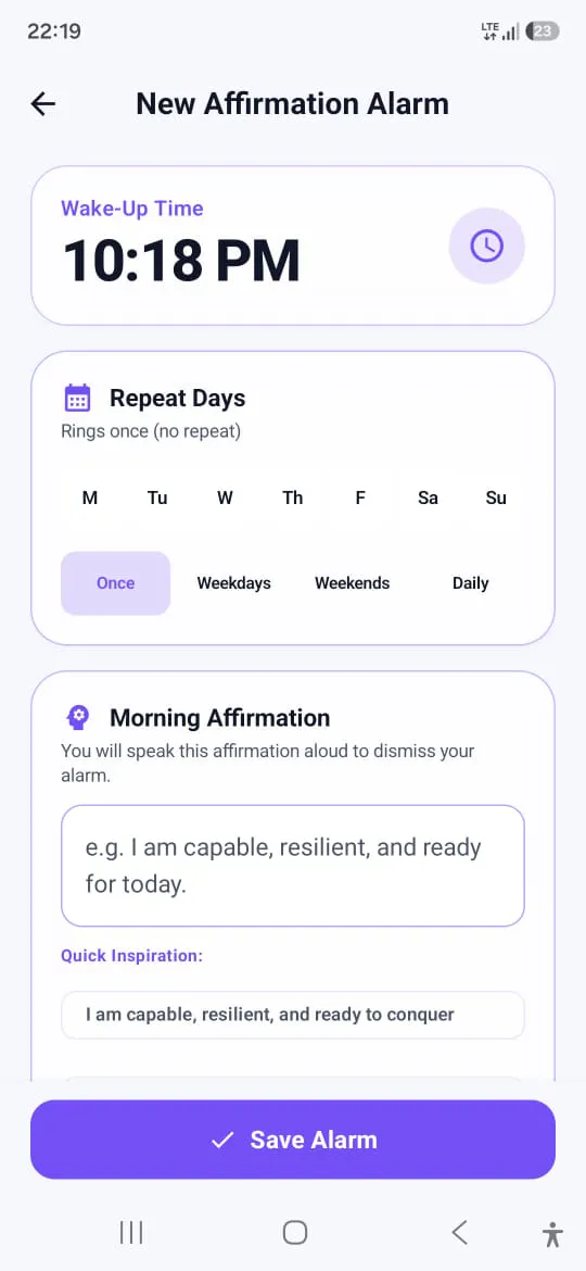 AffirmUp Alarm App gallery image