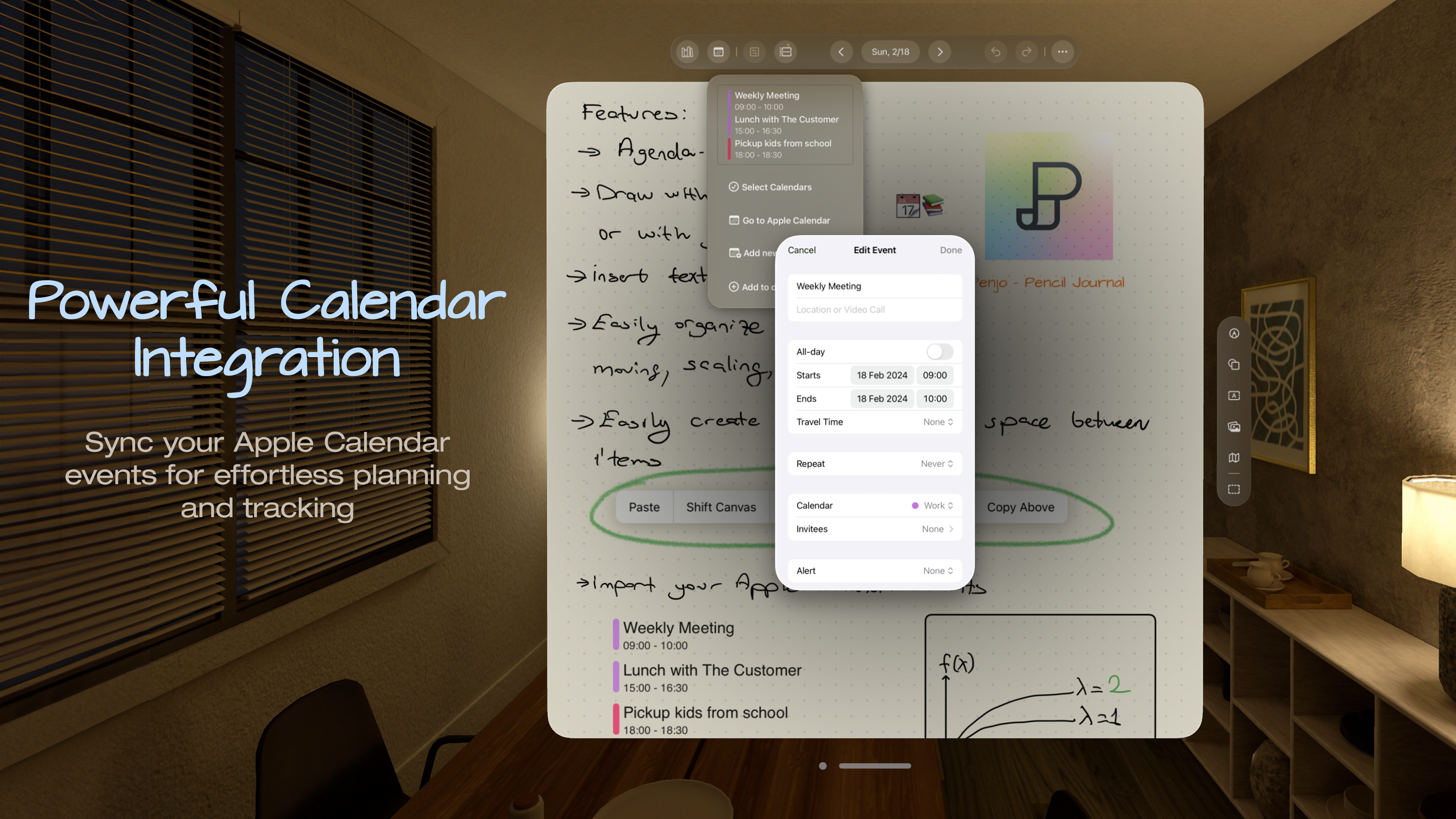 Apple Vision Pro için Penjo - Günlüğe ve planlamada yeni bir boyut medya 3