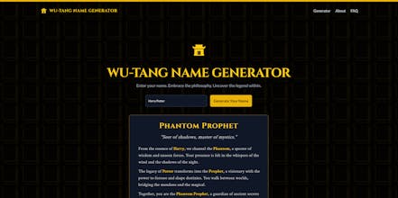 Wu-Tang Name Generator gallery image