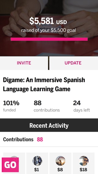 Indiegogo iOS app gallery image