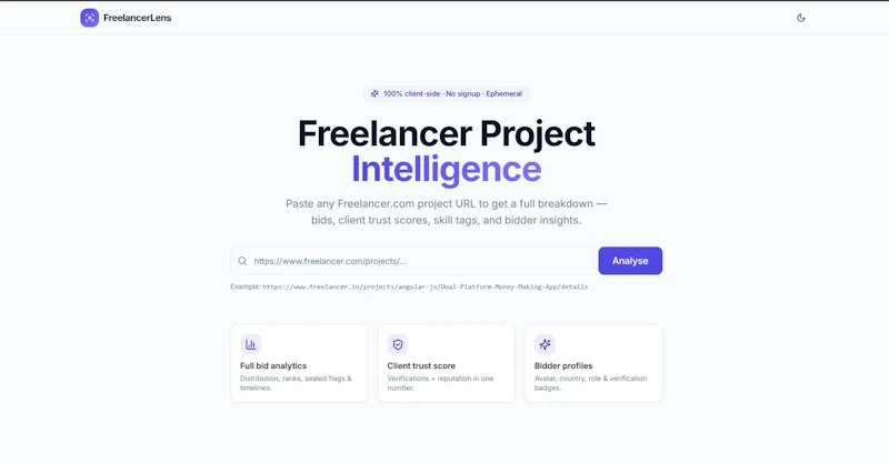 FreelancerLens: Freelancer Analyzer screenshot 1
