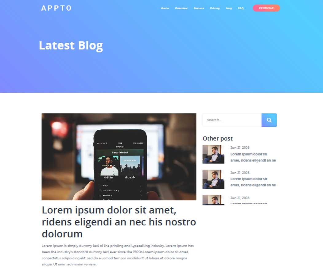 Appto- Uygulama HTML şablonunu vitrin medya 7