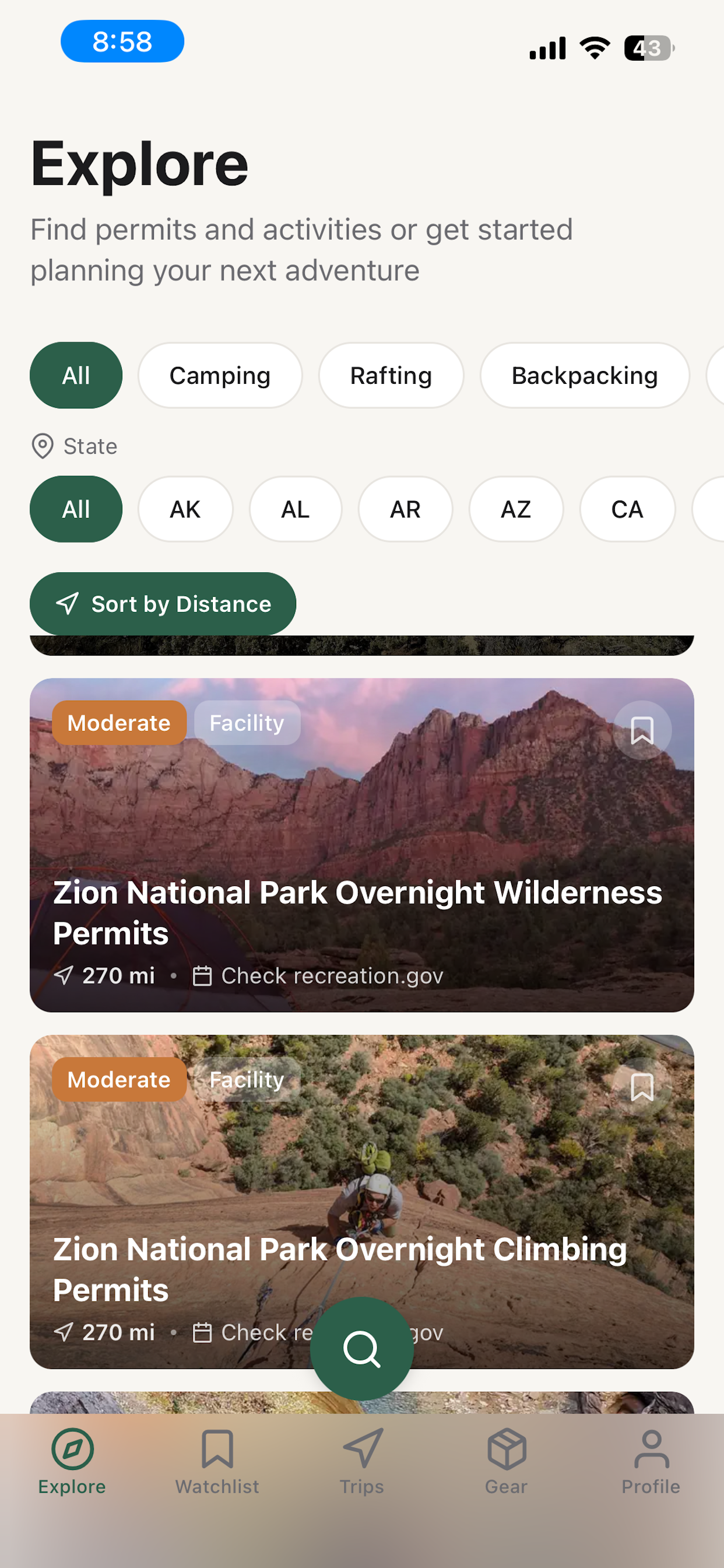 Explorely iOS app gallery image