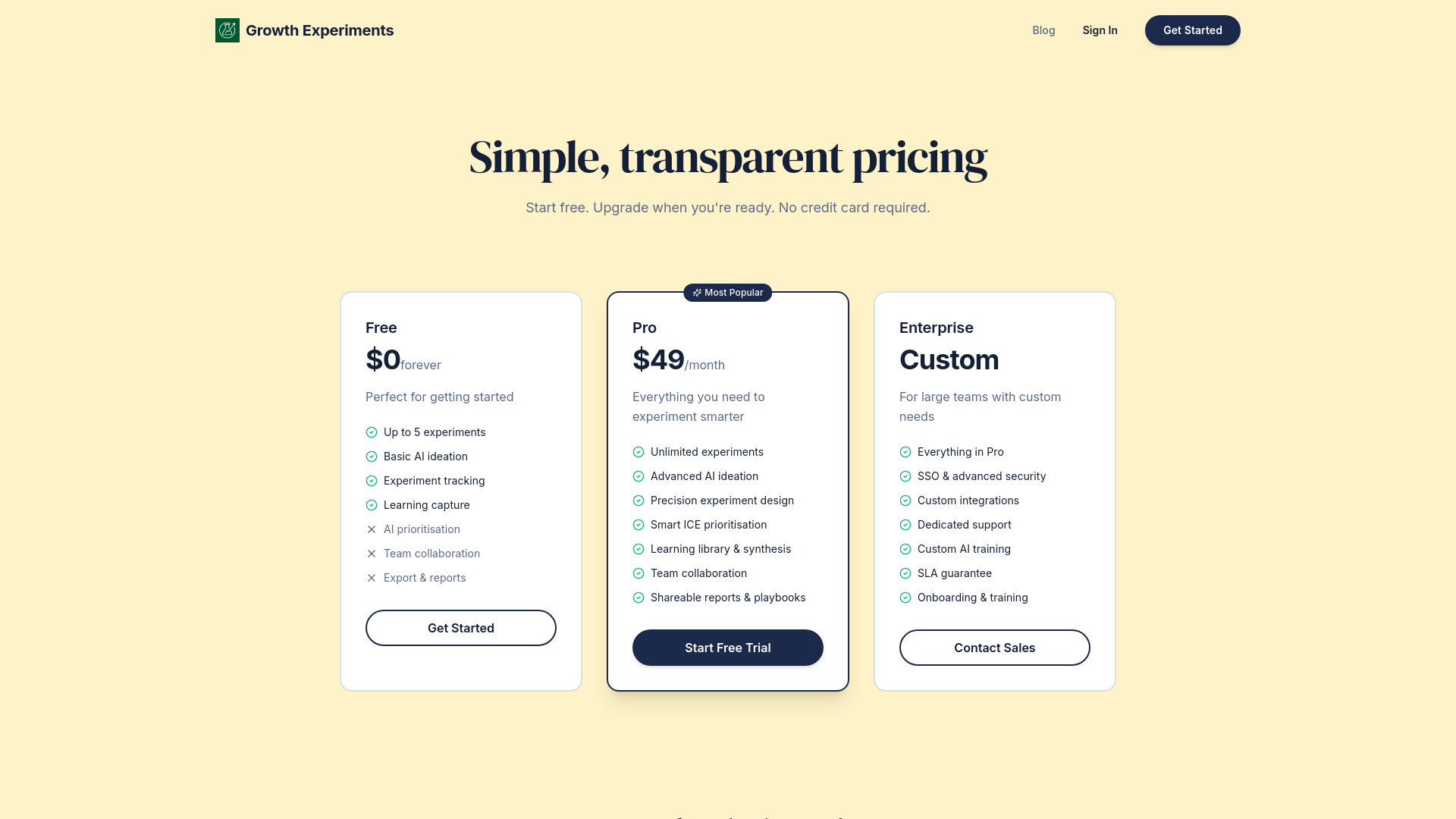 Growth Experimentation tool - Screenshot 5 showing product features and functionality