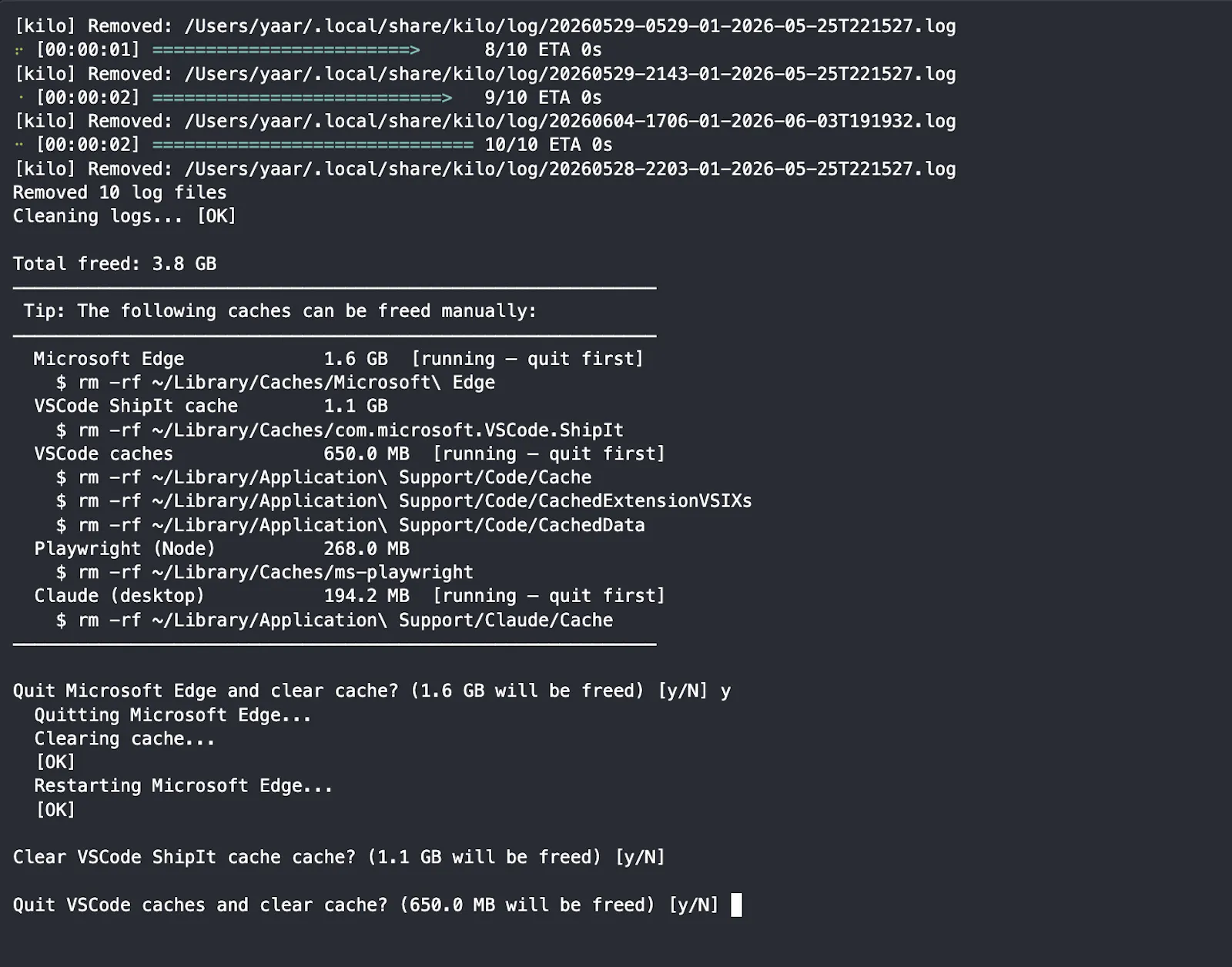 sasurahime — Cache Cleaner for Mac Dev screenshot 3