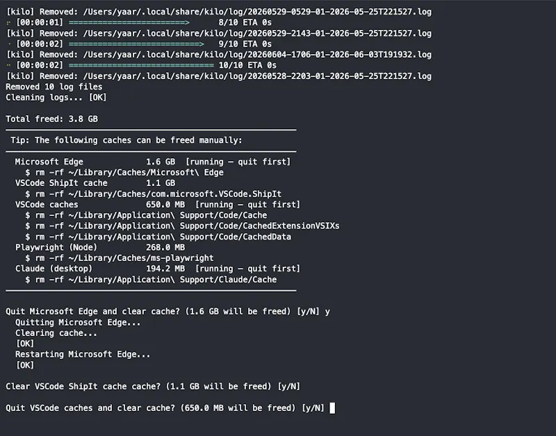 sasurahime — Cache Cleaner for Mac Dev screenshot 3