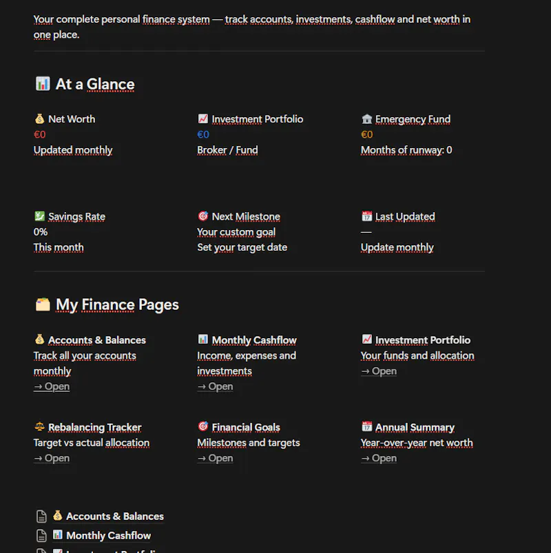 Personal Finance Tracker Notion screenshot 4