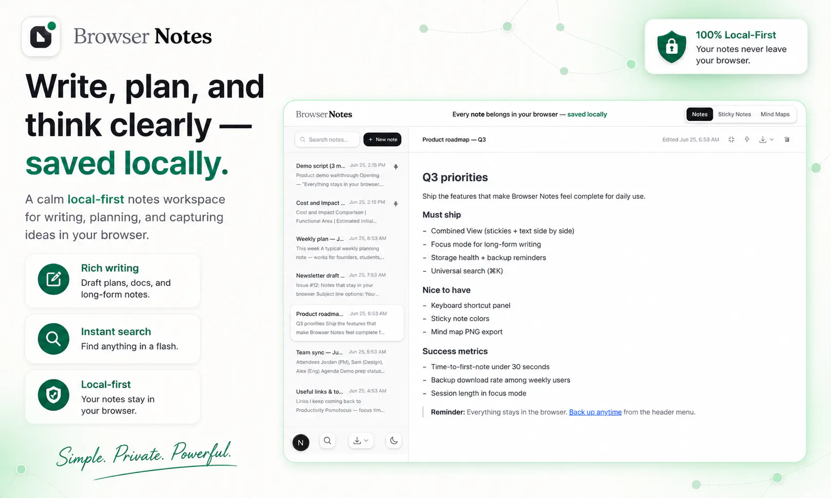 Browser Notes