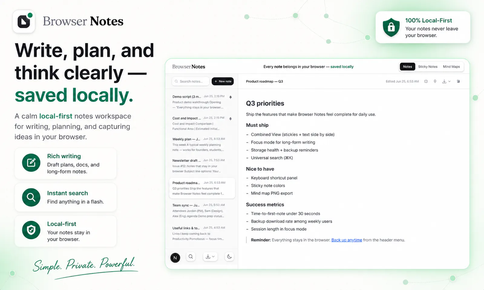 Browser Notes screenshot 2