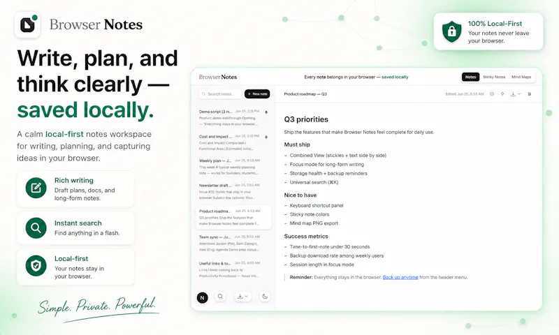 Browser Notes screenshot 2