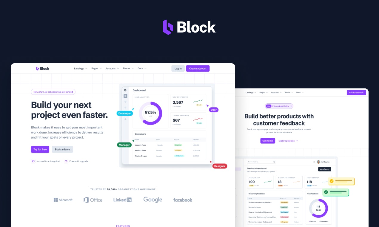 Blok - Bootstrap 5 HTML Şablonu - Build web sitesi için bootstrap blokları medya 1
