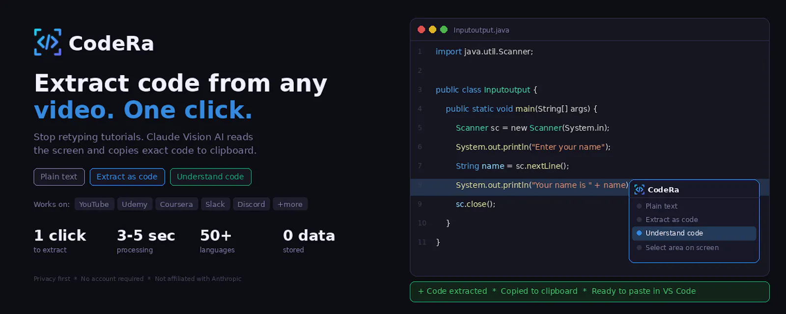 CodeRa, Stop retyping code screenshot 2