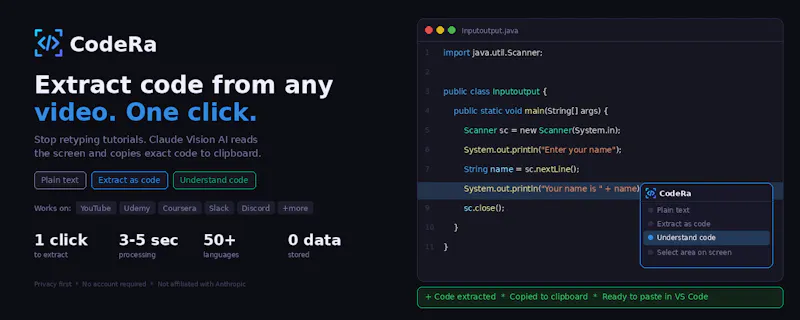 CodeRa, Stop retyping code screenshot 2