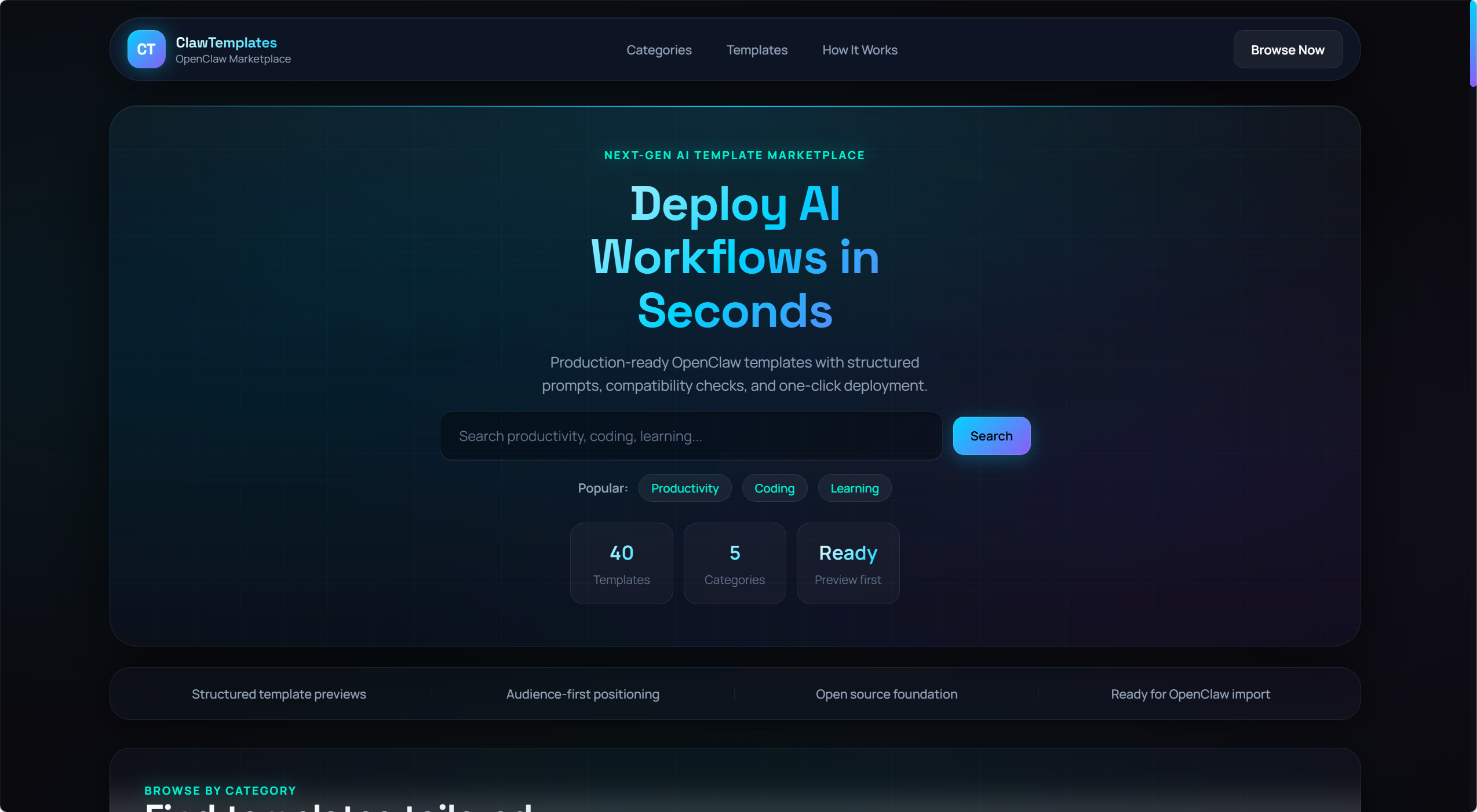 ClawTemplates gallery image