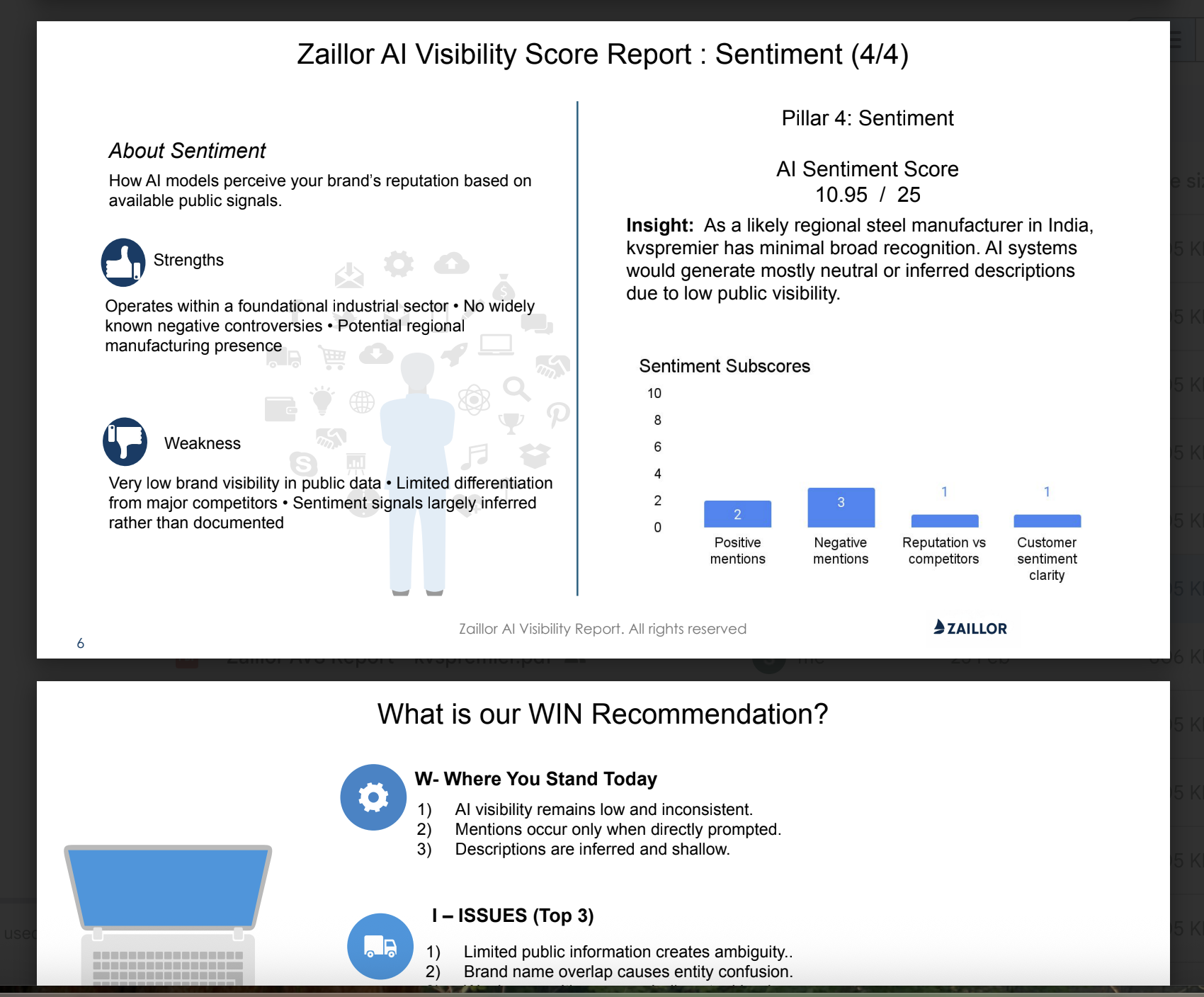 Zaillor AI Visibility Score & Report gallery image