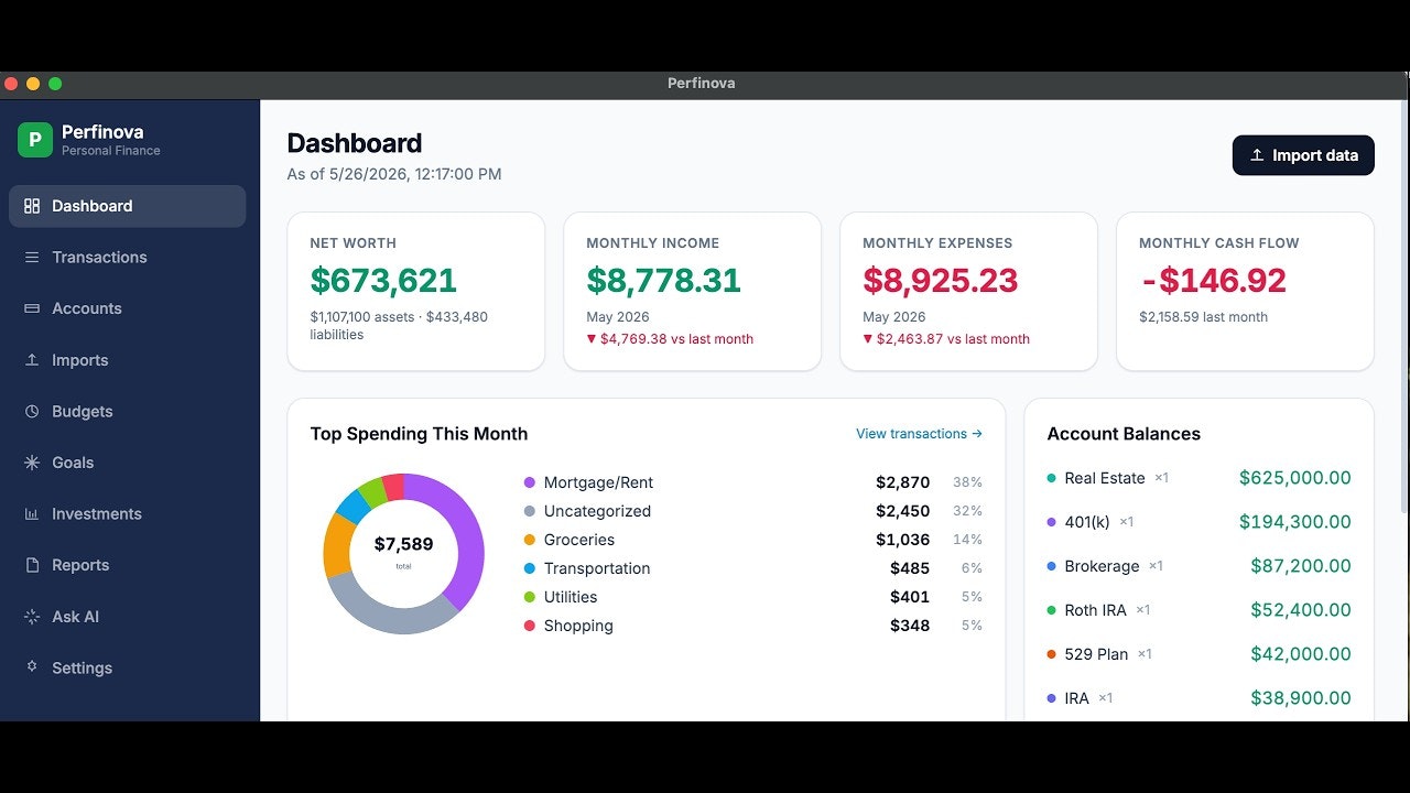 Perfinova: Personal Finance for Mac gallery image