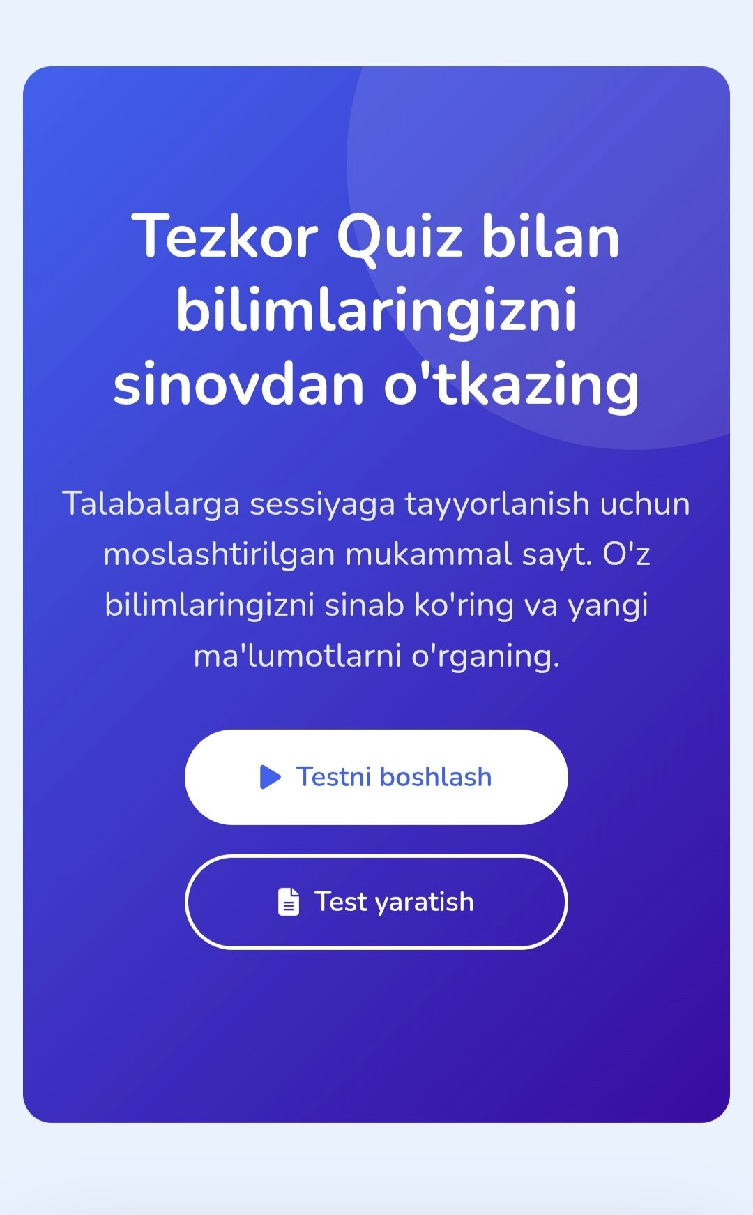 Tezkor Quiz  gallery image