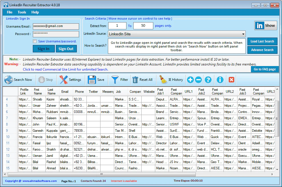 LinkedIn Recruiter Extractor