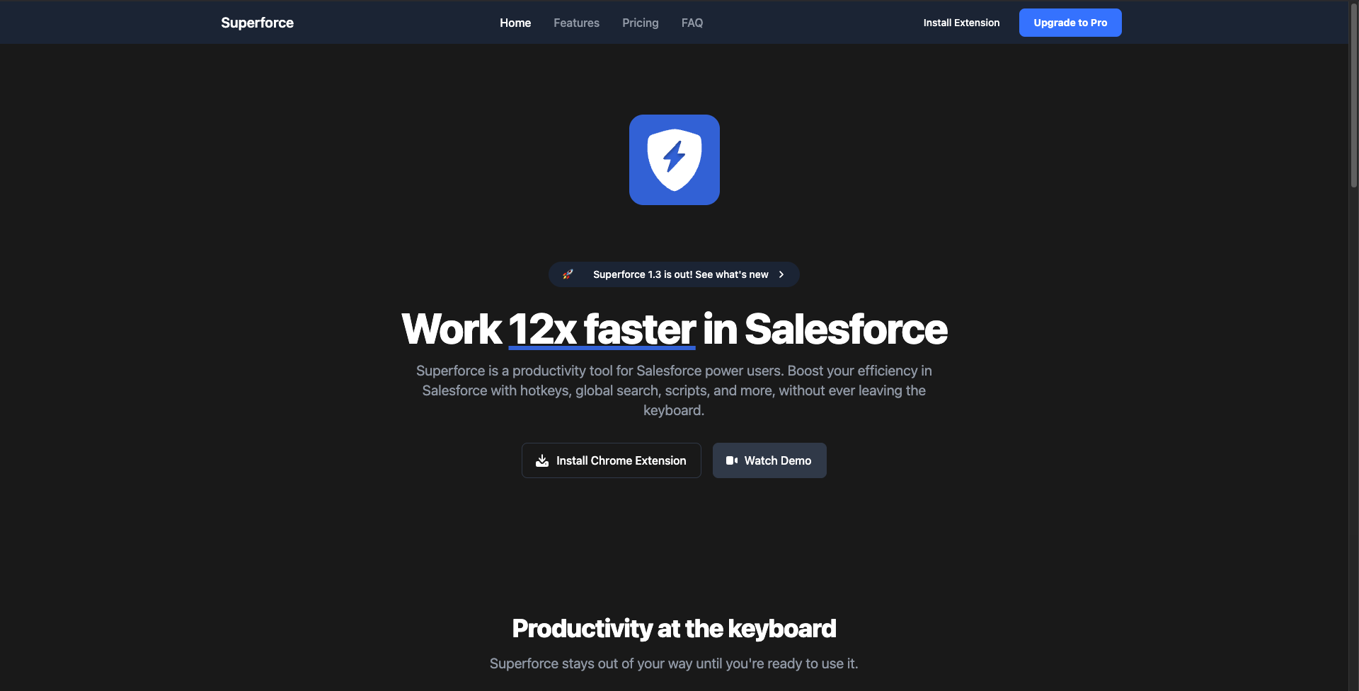 startuptile Superforce-Salesforce Command Palette