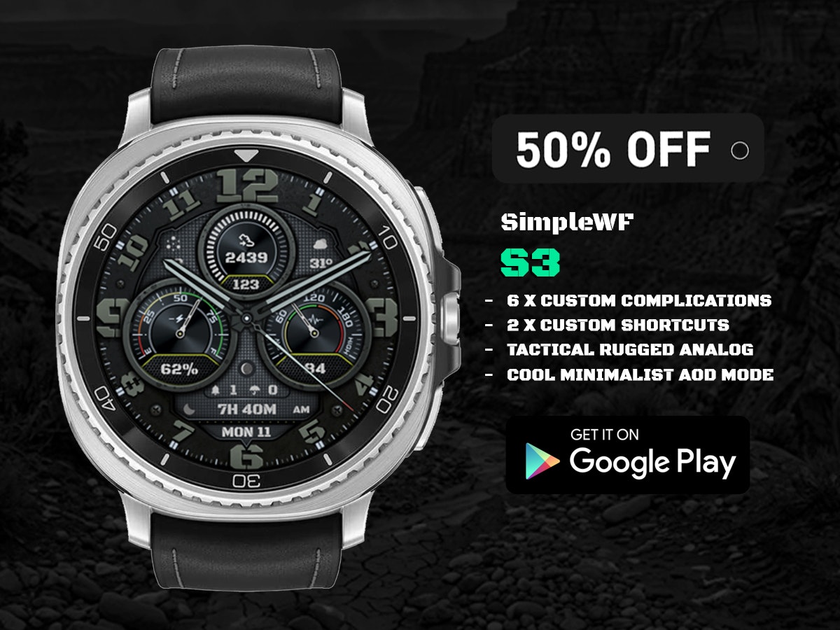 Tactical Analog Watch Face S3: 50% Sales gallery image