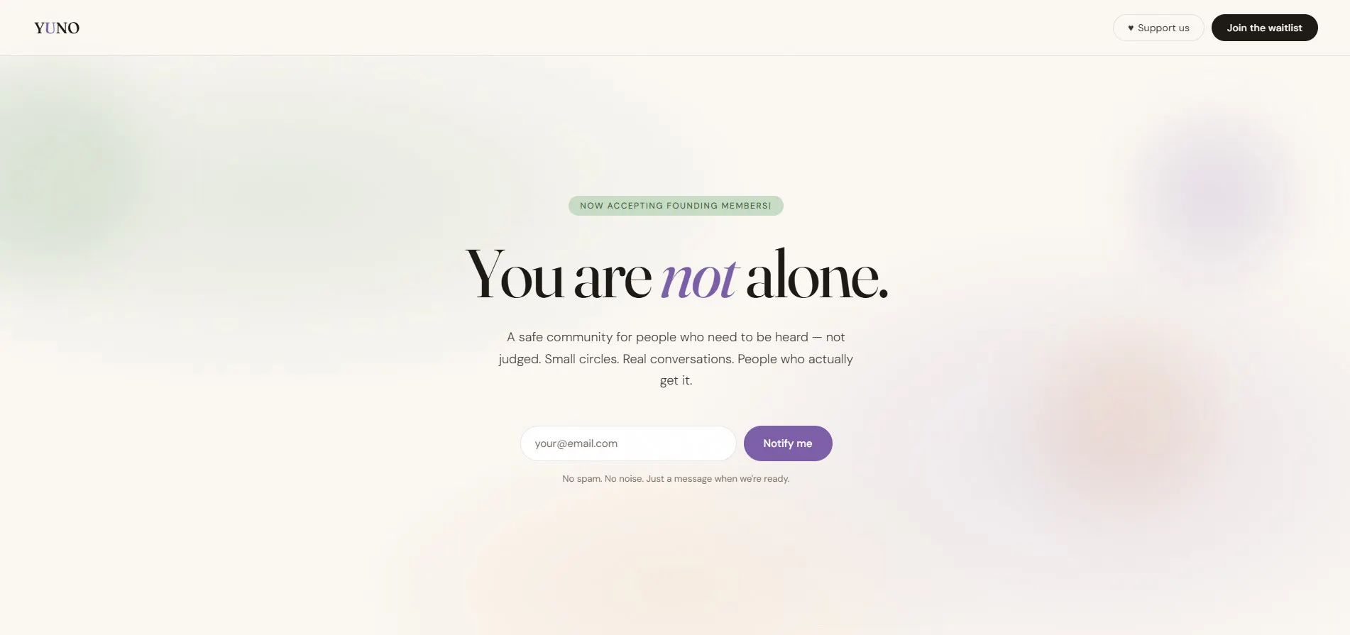 YUNO - You are not alone. 项目横幅