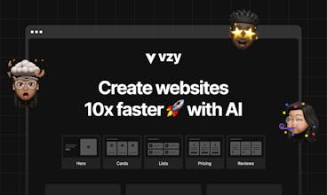 Eine professionell gestaltete Website, die von Vzy AI in wenigen Minuten erstellt wurde.