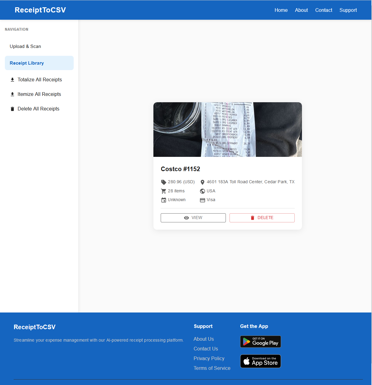 Quittung zu CSV media 3