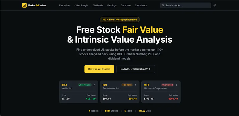 MarketFairValue screenshot 2