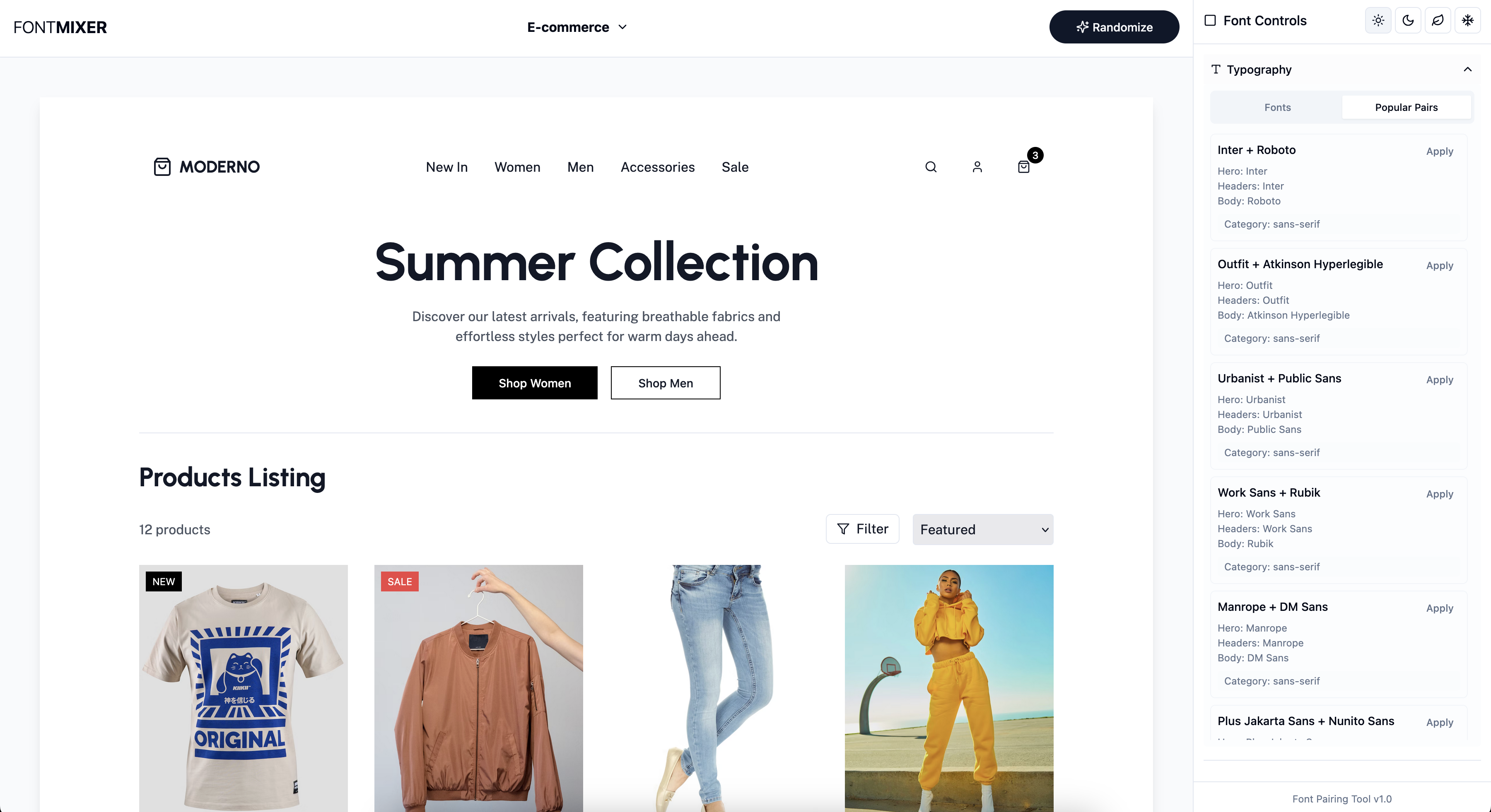 FontMixer.app - Typografie- und Schriftart -Pairing -Tool für Google -Schriftarten Medien 2