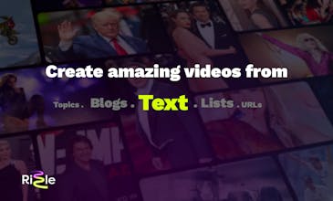 واجهة الذكاء الاصطناعي لـ Rizzle - يحول النص ومقاطع الصوت / الفيديو للبودكاست أو المحتوى طويل المدى بسهولة إلى فيديوهات جذابة ومتوافقة مع حقوق النشر.