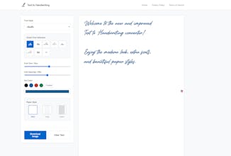Text to handwriting gallery image