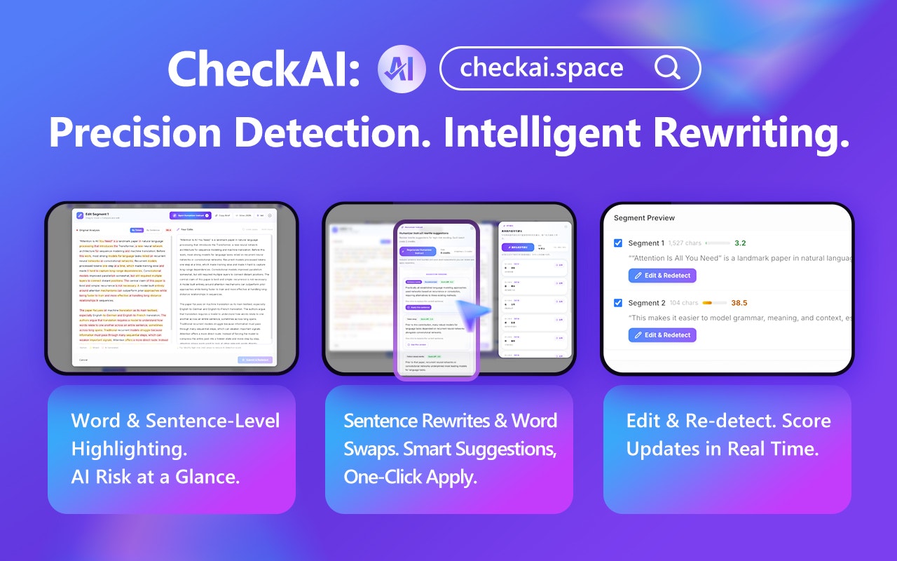 CheckAI - Screenshot 2 showing product features and functionality