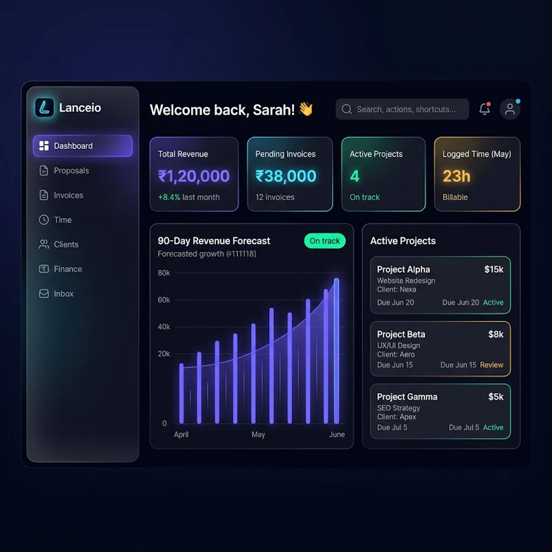 Lanceio — Freelance Management Tool  screenshot 1